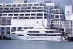 ID 5923 VIVE LA VIE (2008) - the 59.4m built by Lurssen Yachts in Germany, VIVE LA VIE is seen here alongside Auckland's Princes Wharf and Hilton Hotel, NZ.